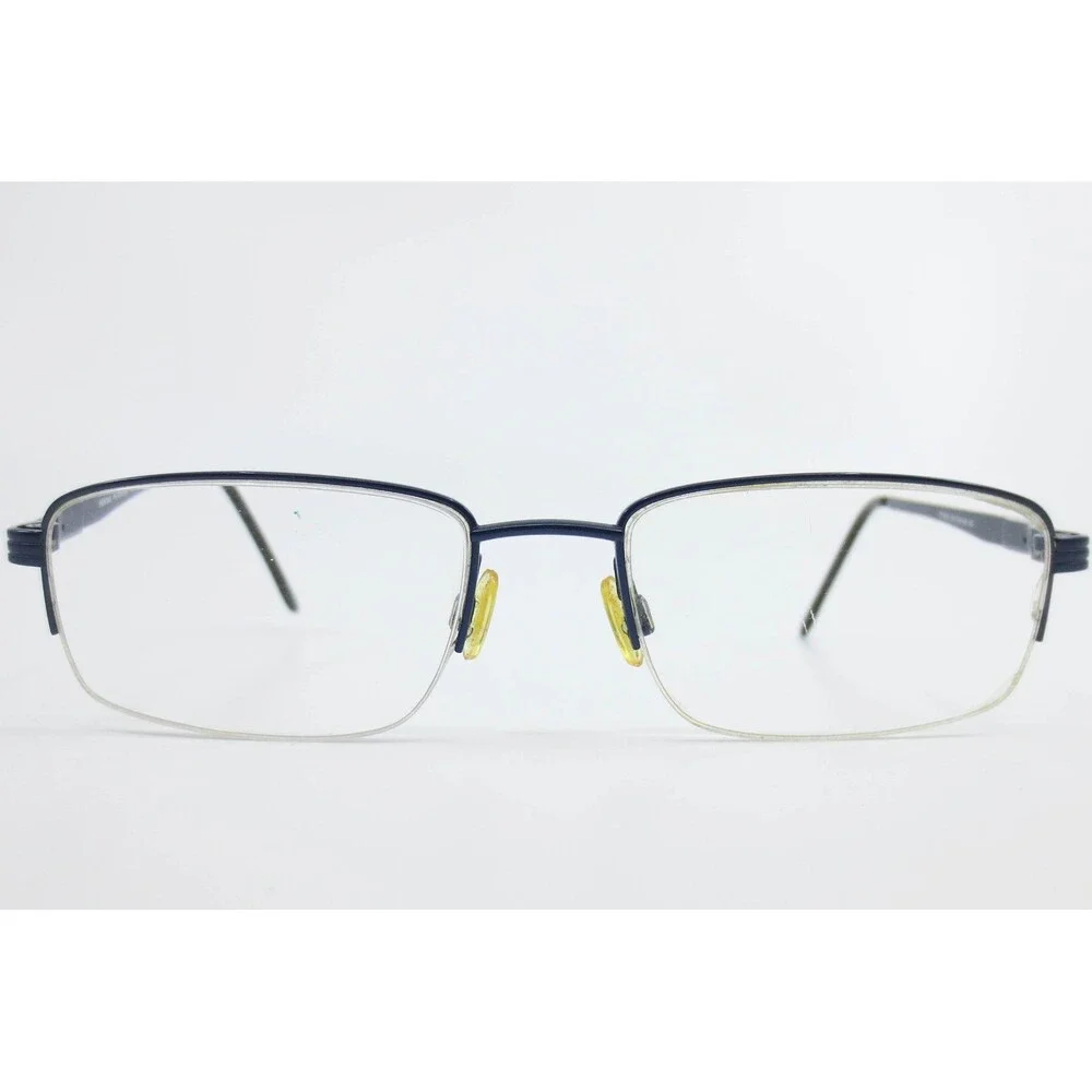 Pentax PX 905 Navy Blue Titanium Semi Rimless Rectangular Eyeglass Frames